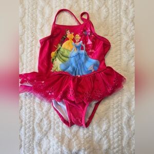Disney Princess Tutu Swimsuit | 2T | Belle, Tiana, Cinderella | Pink Tutu